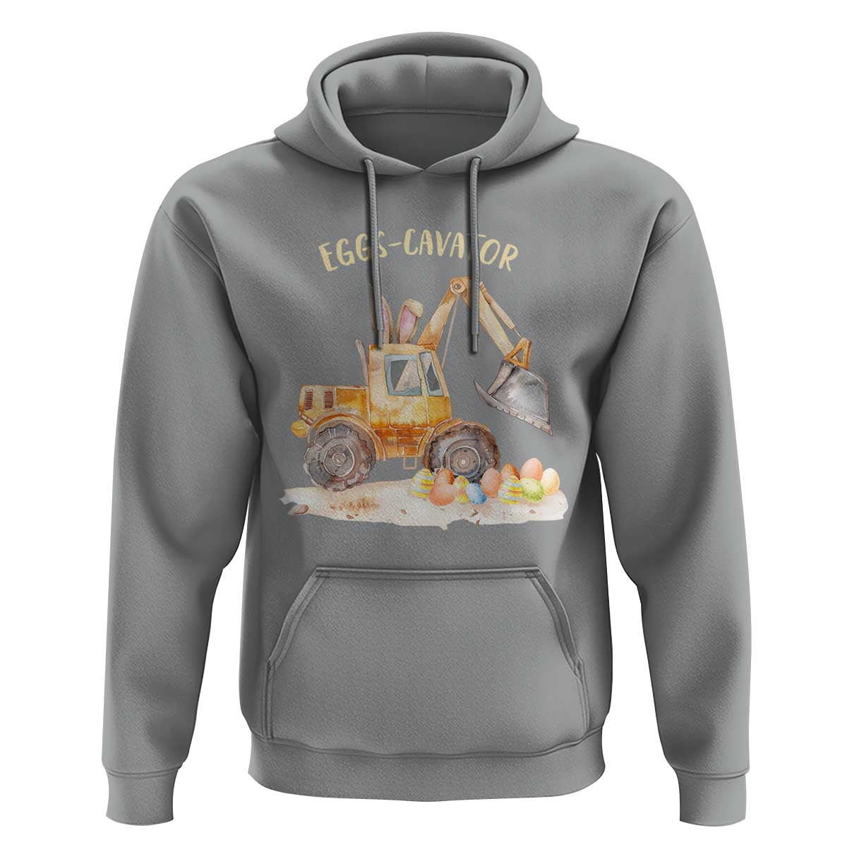 Funny Easter Day Excavator Hoodie Eggs-Cavator Bunny Construction Trucks