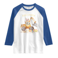 Funny Easter Day Excavator Raglan Shirt Eggs-Cavator Bunny Construction Trucks