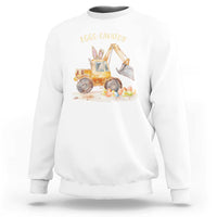 Funny Easter Day Excavator Sweatshirt Eggs-Cavator Bunny Construction Trucks