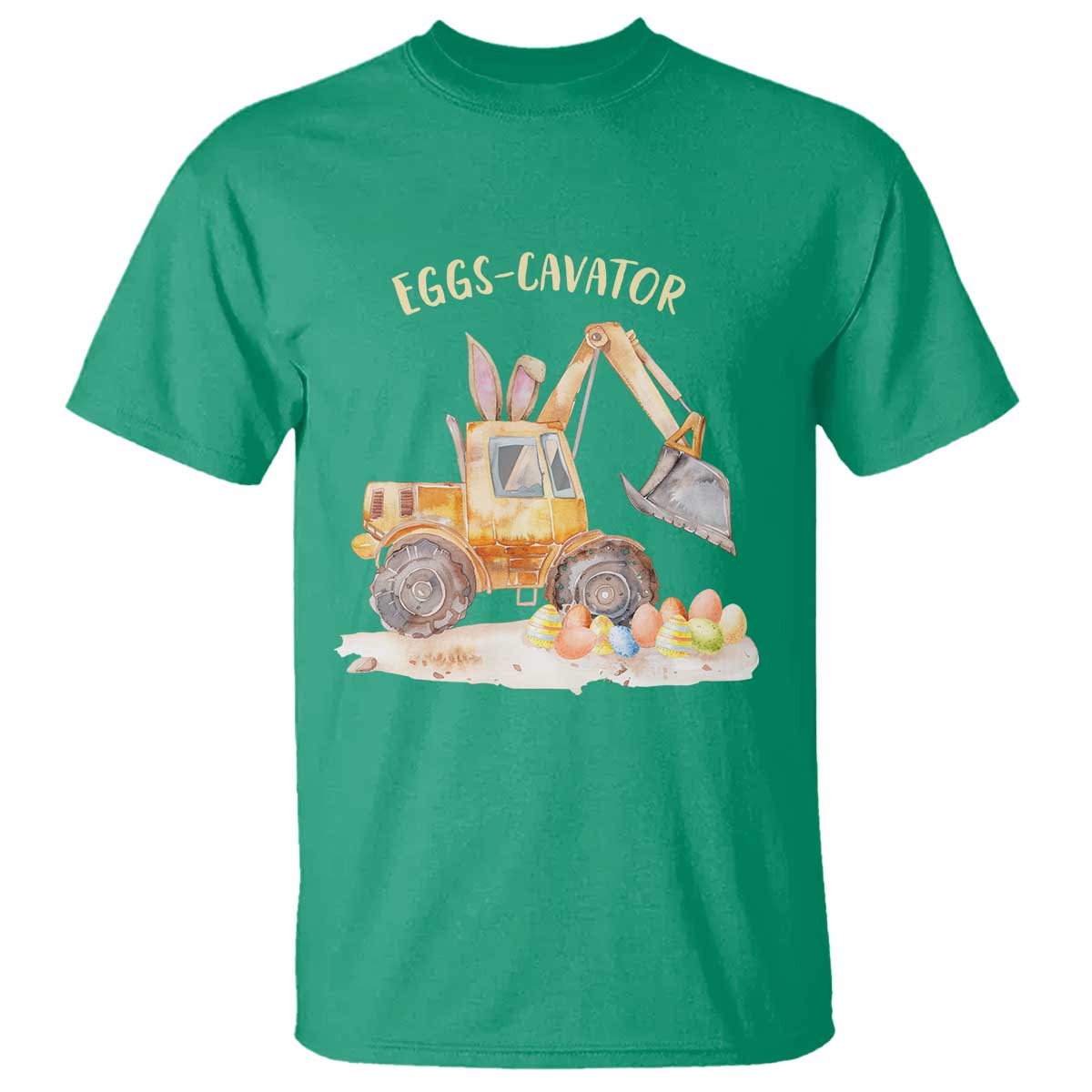 Funny Easter Day Excavator T Shirt Eggs-Cavator Bunny Construction Trucks
