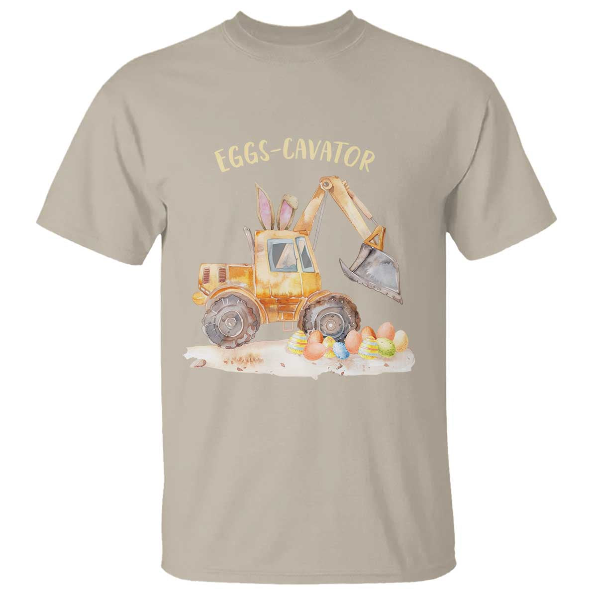 Funny Easter Day Excavator T Shirt Eggs-Cavator Bunny Construction Trucks
