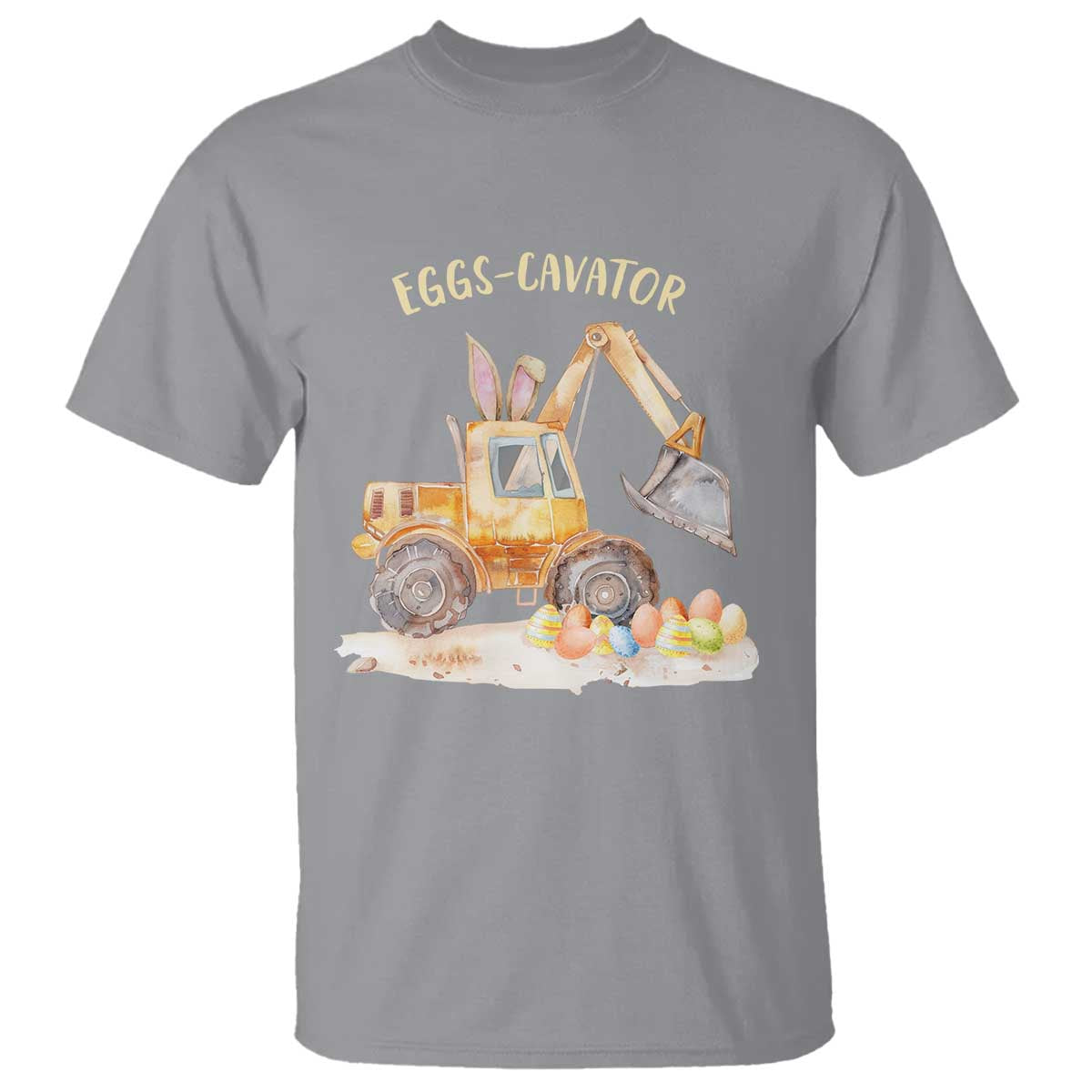 Funny Easter Day Excavator T Shirt Eggs-Cavator Bunny Construction Trucks