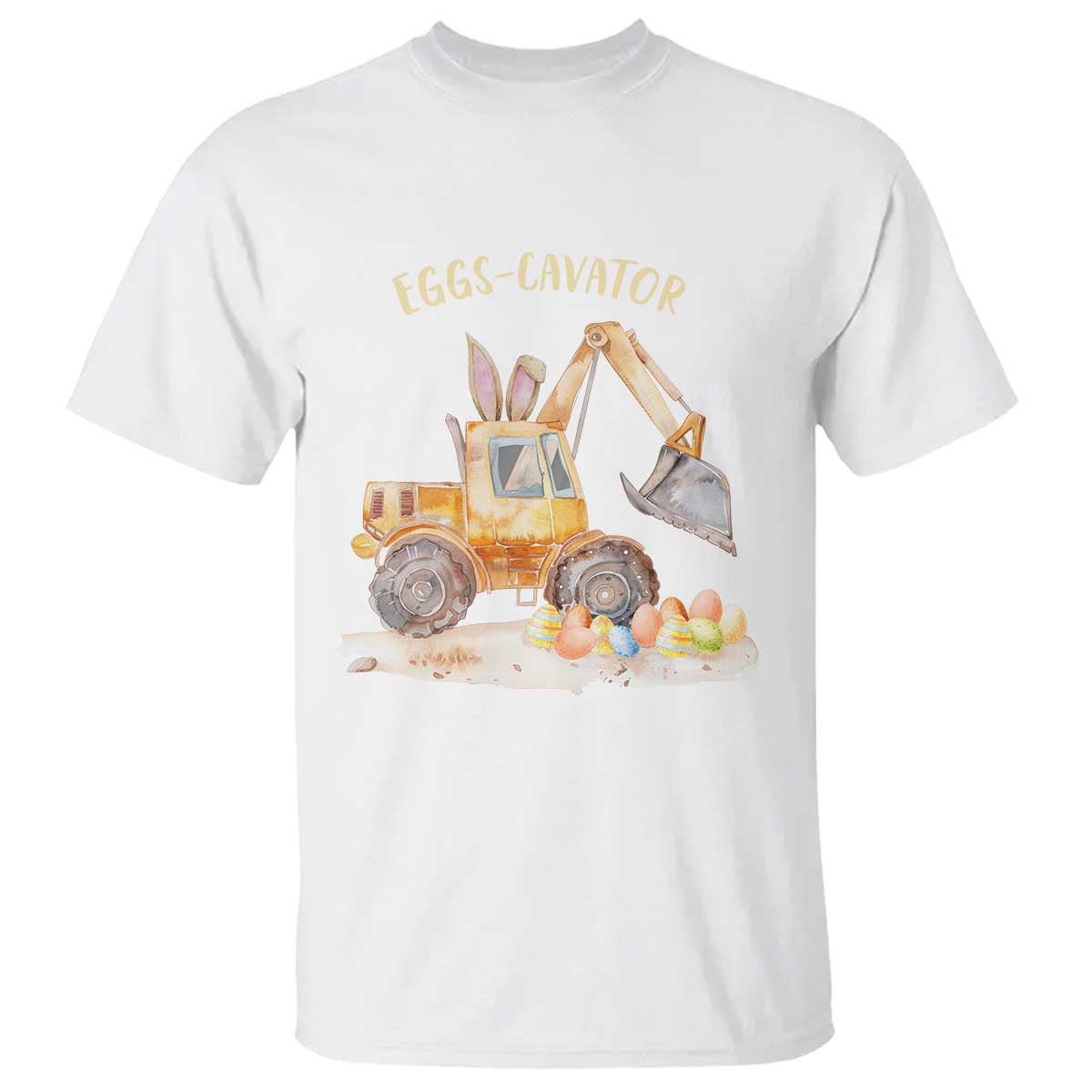 Funny Easter Day Excavator T Shirt Eggs-Cavator Bunny Construction Trucks