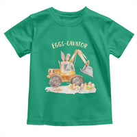 Funny Easter Day Excavator Toddler T Shirt Eggs-Cavator Bunny Construction Trucks
