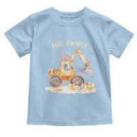 Funny Easter Day Excavator Toddler T Shirt Eggs-Cavator Bunny Construction Trucks