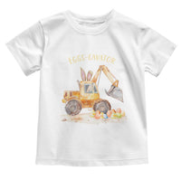Funny Easter Day Excavator Toddler T Shirt Eggs-Cavator Bunny Construction Trucks
