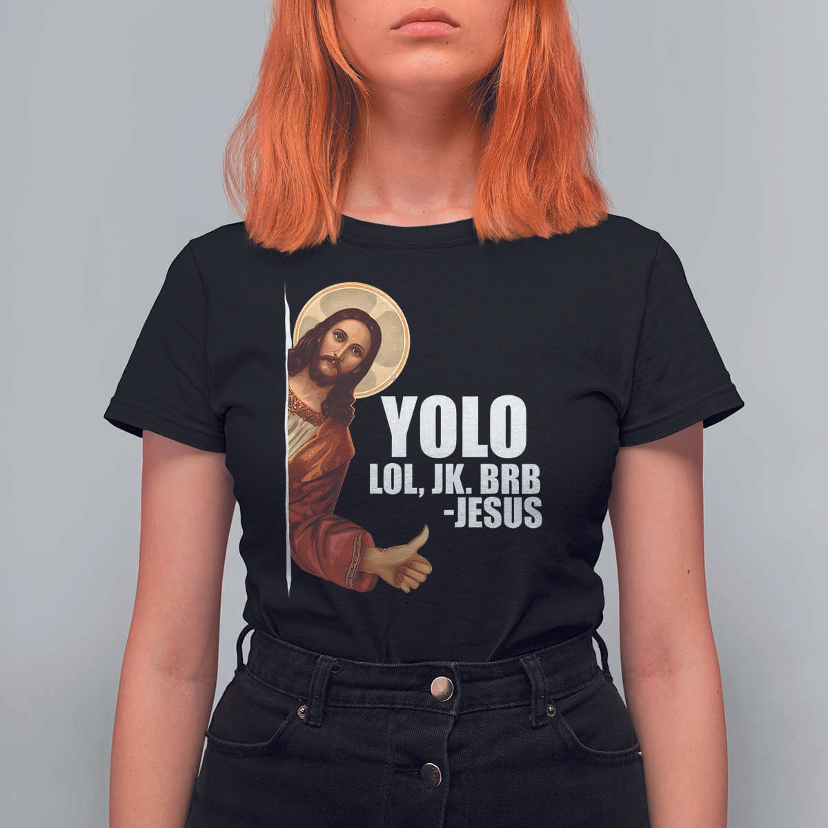 Funny Resurrection Christians Easter Day T Shirt For Women YOLO LOL JK BRB Jesus