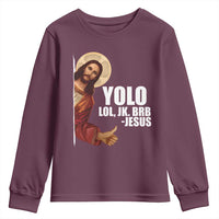 Funny Resurrection Christians Easter Day Youth Sweatshirt YOLO LOL JK BRB Jesus