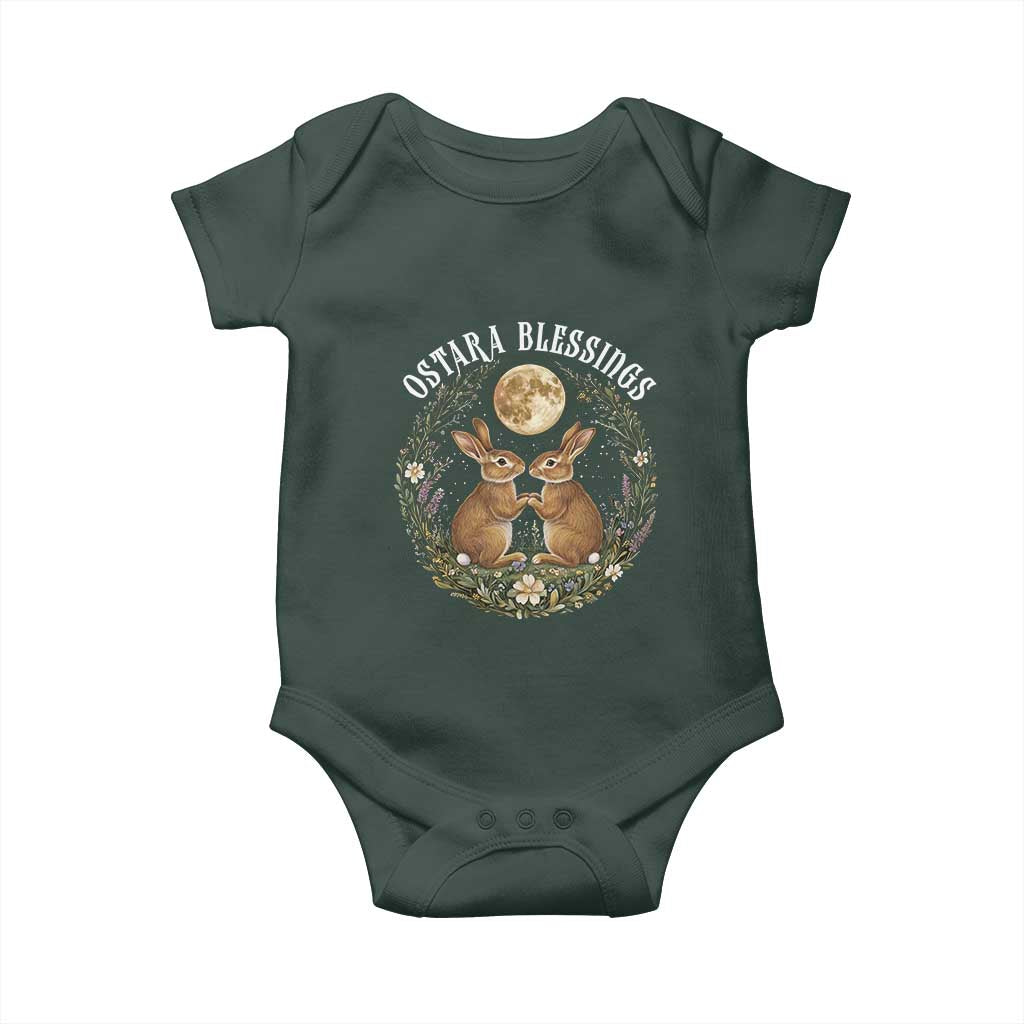 Ostara Blessing Pagan Eostre Easter Day Baby Onesie Spring Moon Rabbit Spring Equinox Festival