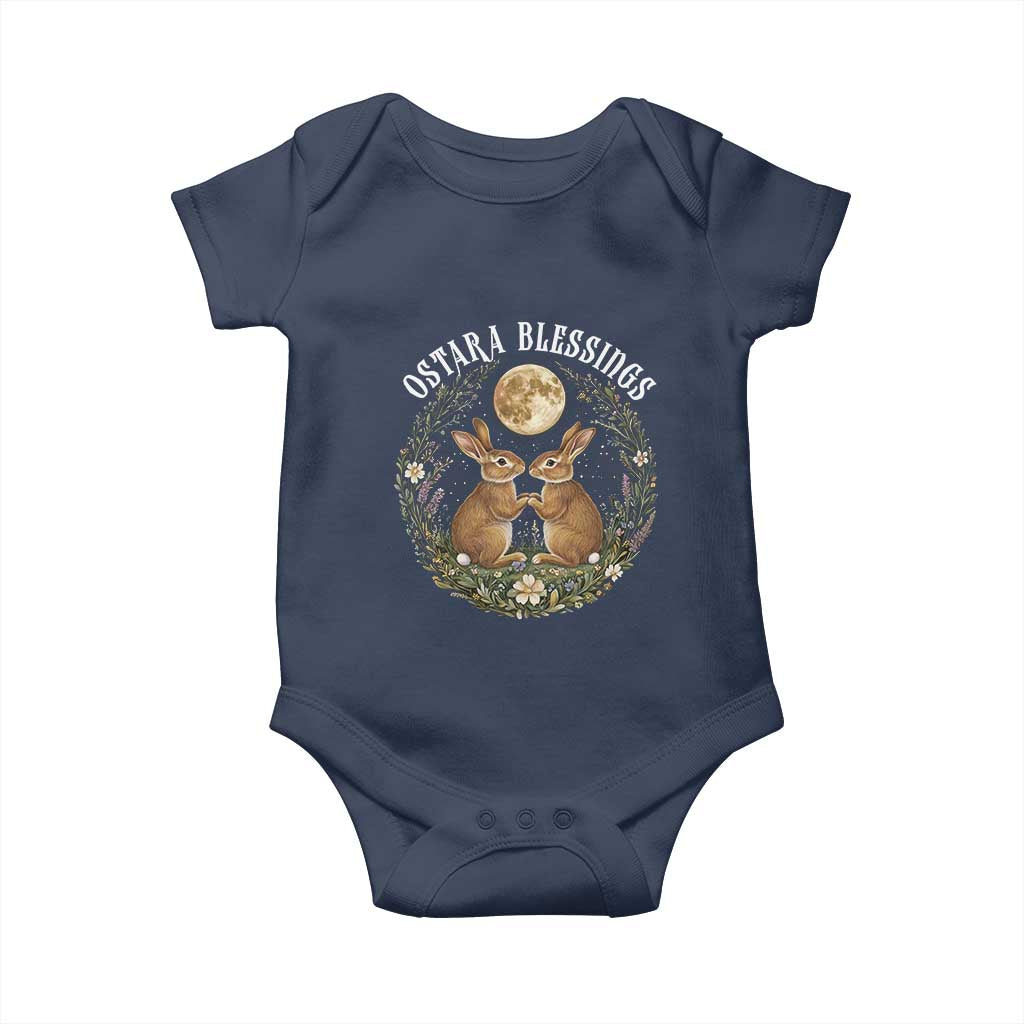 Ostara Blessing Pagan Eostre Easter Day Baby Onesie Spring Moon Rabbit Spring Equinox Festival