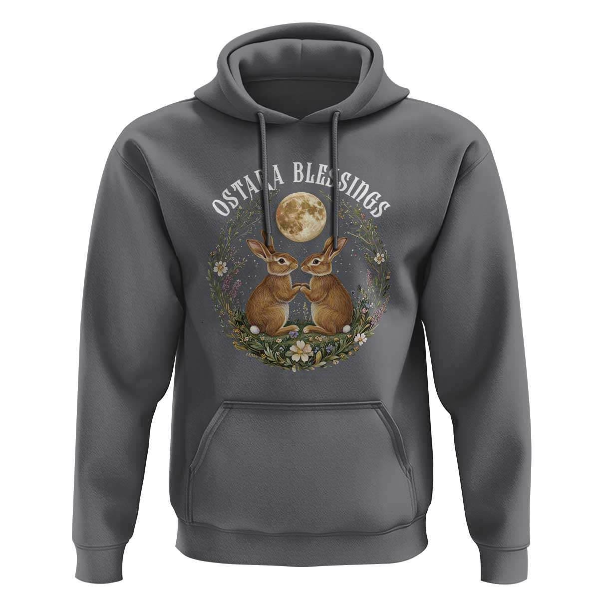 Ostara Blessing Pagan Eostre Easter Day Hoodie Spring Moon Rabbit Spring Equinox Festival