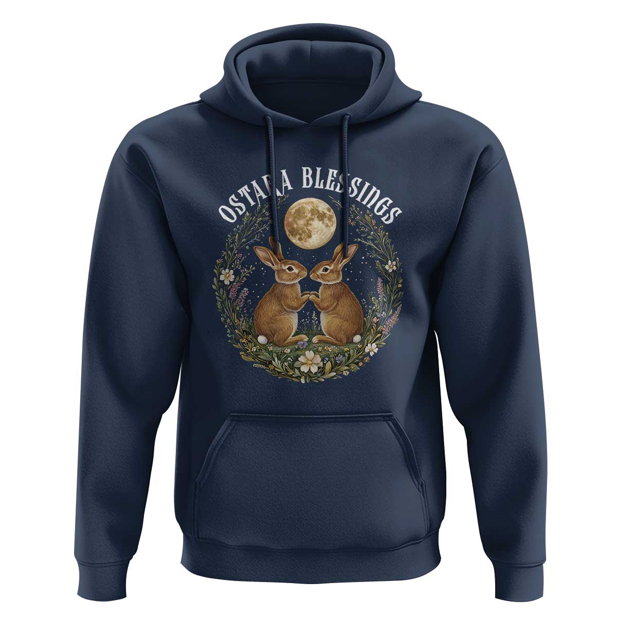 Ostara Blessing Pagan Eostre Easter Day Hoodie Spring Moon Rabbit Spring Equinox Festival