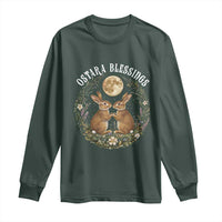 Ostara Blessing Pagan Eostre Easter Day Long Sleeve Shirt Spring Moon Rabbit Spring Equinox Festival