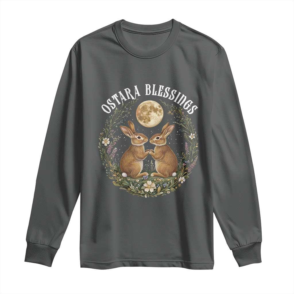 Ostara Blessing Pagan Eostre Easter Day Long Sleeve Shirt Spring Moon Rabbit Spring Equinox Festival