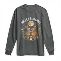 Ostara Blessing Pagan Eostre Easter Day Long Sleeve Shirt Spring Moon Rabbit Spring Equinox Festival