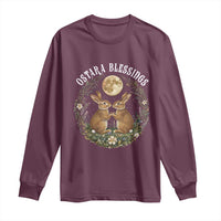 Ostara Blessing Pagan Eostre Easter Day Long Sleeve Shirt Spring Moon Rabbit Spring Equinox Festival