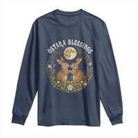 Ostara Blessing Pagan Eostre Easter Day Long Sleeve Shirt Spring Moon Rabbit Spring Equinox Festival