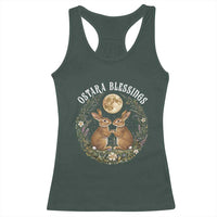 Ostara Blessing Pagan Eostre Easter Day Racerback Tank Top Spring Moon Rabbit Spring Equinox Festival