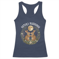 Ostara Blessing Pagan Eostre Easter Day Racerback Tank Top Spring Moon Rabbit Spring Equinox Festival