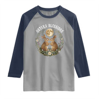 Ostara Blessing Pagan Eostre Easter Day Raglan Shirt Spring Moon Rabbit Spring Equinox Festival
