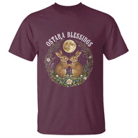 Ostara Blessing Pagan Eostre Easter Day T Shirt Spring Moon Rabbit Spring Equinox Festival