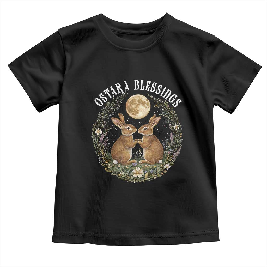 Ostara Blessing Pagan Eostre Easter Day Toddler T Shirt Spring Moon Rabbit Spring Equinox Festival