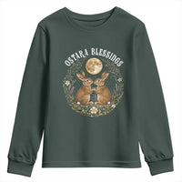 Ostara Blessing Pagan Eostre Easter Day Youth Sweatshirt Spring Moon Rabbit Spring Equinox Festival