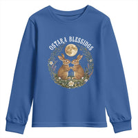 Ostara Blessing Pagan Eostre Easter Day Youth Sweatshirt Spring Moon Rabbit Spring Equinox Festival
