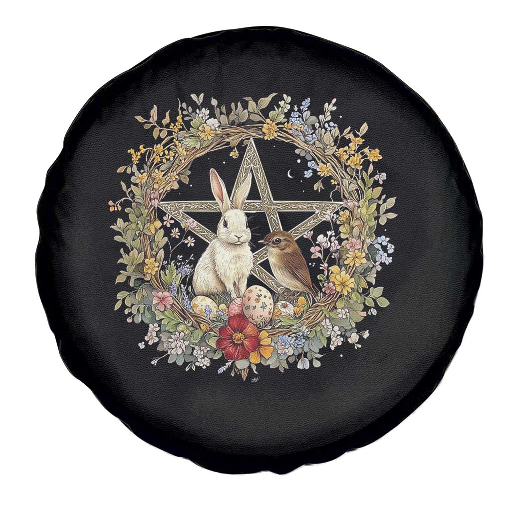 Ostara Blessing Pagan Eostre Easter Day Spare Tire Cover Rabbit Bird Wiccan Pentagram