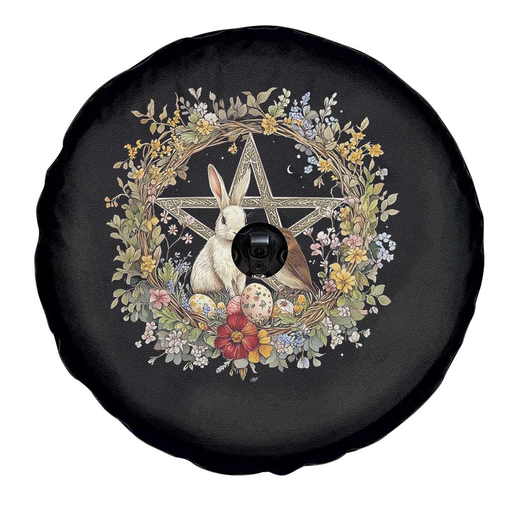 Ostara Blessing Pagan Eostre Easter Day Spare Tire Cover Rabbit Bird Wiccan Pentagram