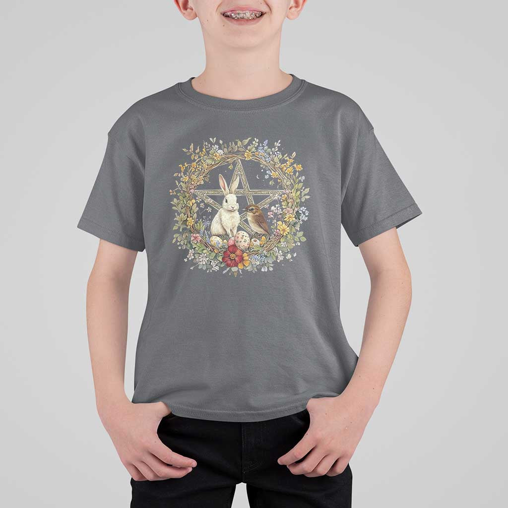 Ostara Blessing Pagan Eostre Easter Day T Shirt For Kid Rabbit Bird Wiccan Pentagram