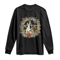 Ostara Blessing Pagan Eostre Easter Day Long Sleeve Shirt Rabbit Bird Wiccan Pentagram