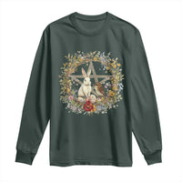 Ostara Blessing Pagan Eostre Easter Day Long Sleeve Shirt Rabbit Bird Wiccan Pentagram