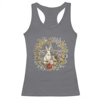 Ostara Blessing Pagan Eostre Easter Day Racerback Tank Top Rabbit Bird Wiccan Pentagram