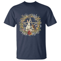 Ostara Blessing Pagan Eostre Easter Day T Shirt Rabbit Bird Wiccan Pentagram