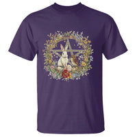 Ostara Blessing Pagan Eostre Easter Day T Shirt Rabbit Bird Wiccan Pentagram