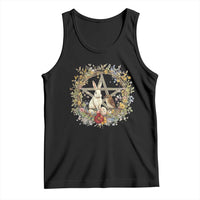 Ostara Blessing Pagan Eostre Easter Day Tank Top Rabbit Bird Wiccan Pentagram