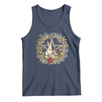 Ostara Blessing Pagan Eostre Easter Day Tank Top Rabbit Bird Wiccan Pentagram