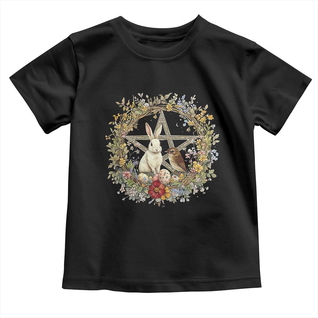 Ostara Blessing Pagan Eostre Easter Day Toddler T Shirt Rabbit Bird Wiccan Pentagram