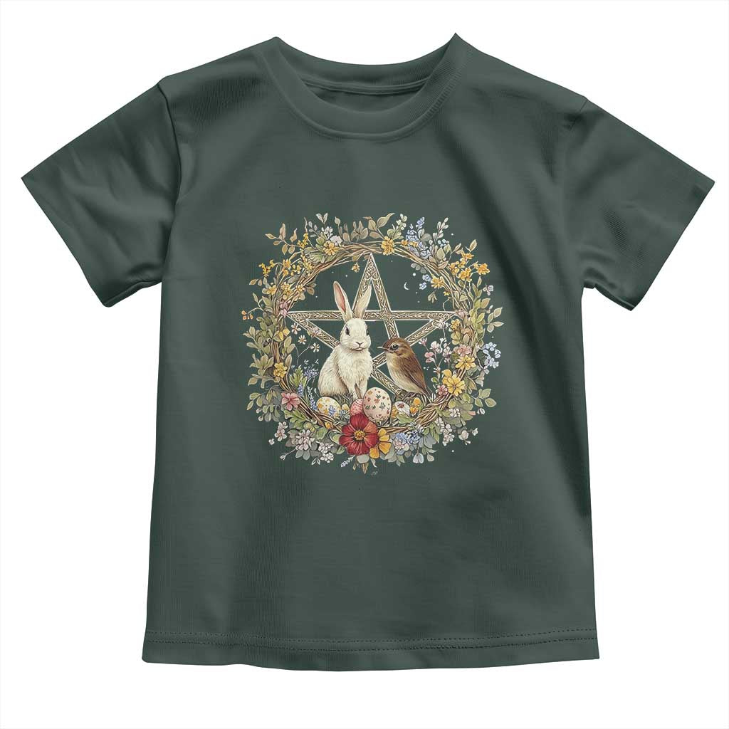 Ostara Blessing Pagan Eostre Easter Day Toddler T Shirt Rabbit Bird Wiccan Pentagram