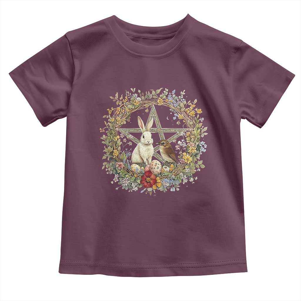 Ostara Blessing Pagan Eostre Easter Day Toddler T Shirt Rabbit Bird Wiccan Pentagram