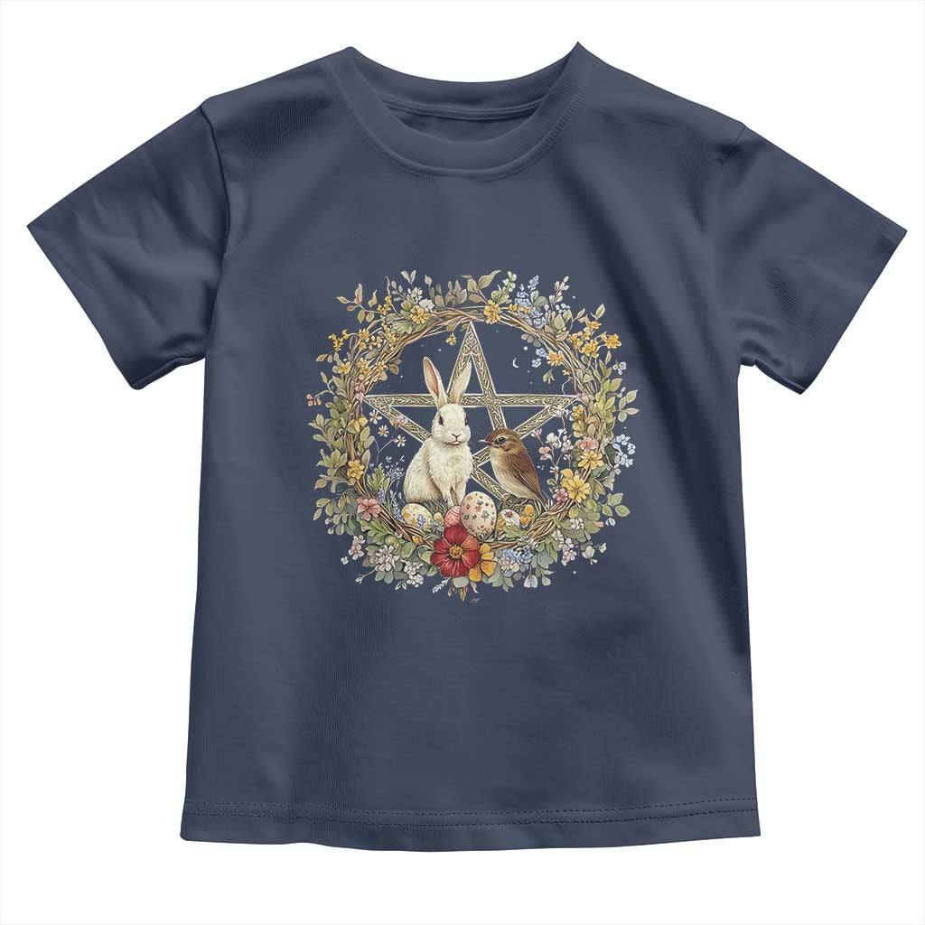Ostara Blessing Pagan Eostre Easter Day Toddler T Shirt Rabbit Bird Wiccan Pentagram