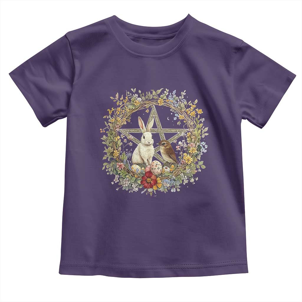 Ostara Blessing Pagan Eostre Easter Day Toddler T Shirt Rabbit Bird Wiccan Pentagram