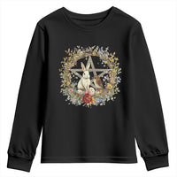 Ostara Blessing Pagan Eostre Easter Day Youth Sweatshirt Rabbit Bird Wiccan Pentagram
