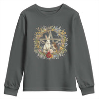Ostara Blessing Pagan Eostre Easter Day Youth Sweatshirt Rabbit Bird Wiccan Pentagram