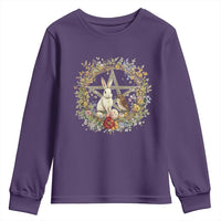 Ostara Blessing Pagan Eostre Easter Day Youth Sweatshirt Rabbit Bird Wiccan Pentagram