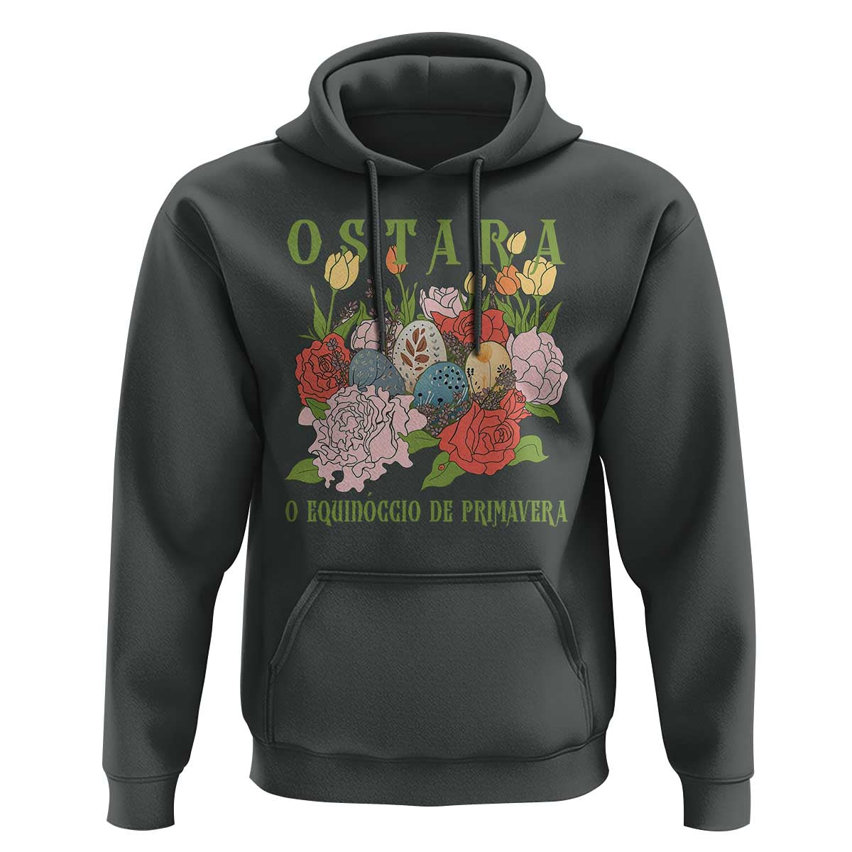 Ostara Eostre Easter Day Hoodie O Equinoccio De Primavera Eggs Flowers