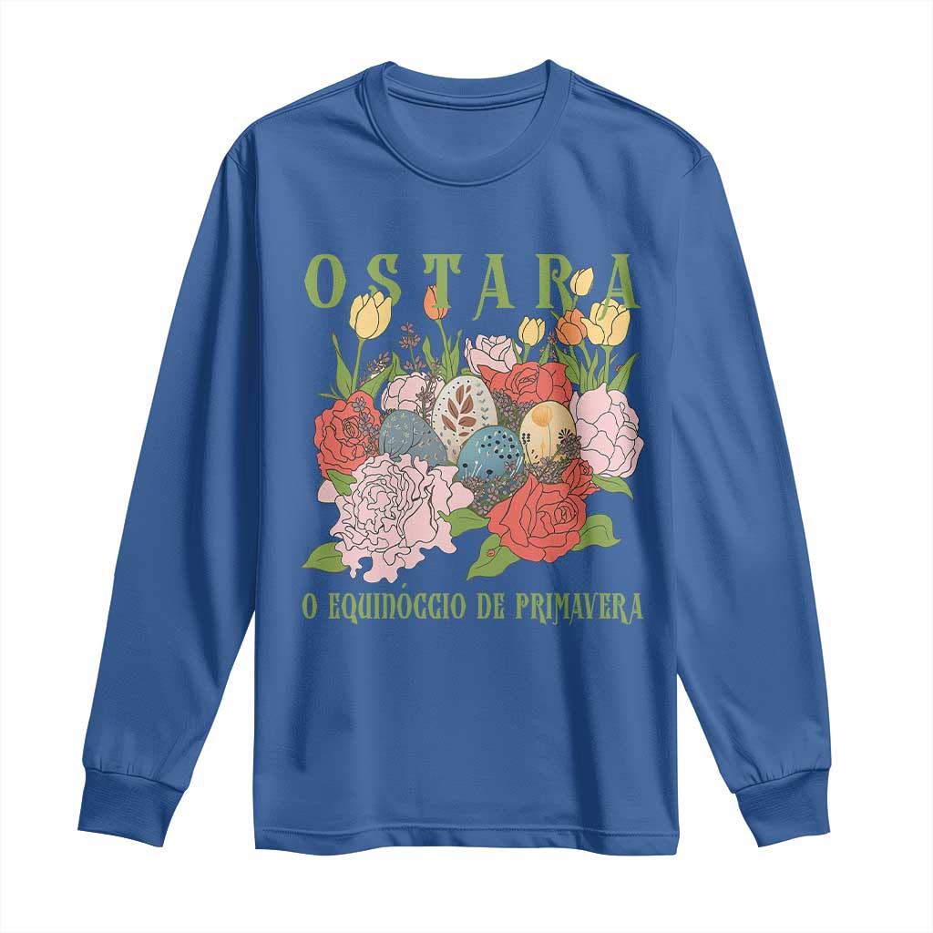 Ostara Eostre Easter Day Long Sleeve Shirt O Equinoccio De Primavera Eggs Flowers