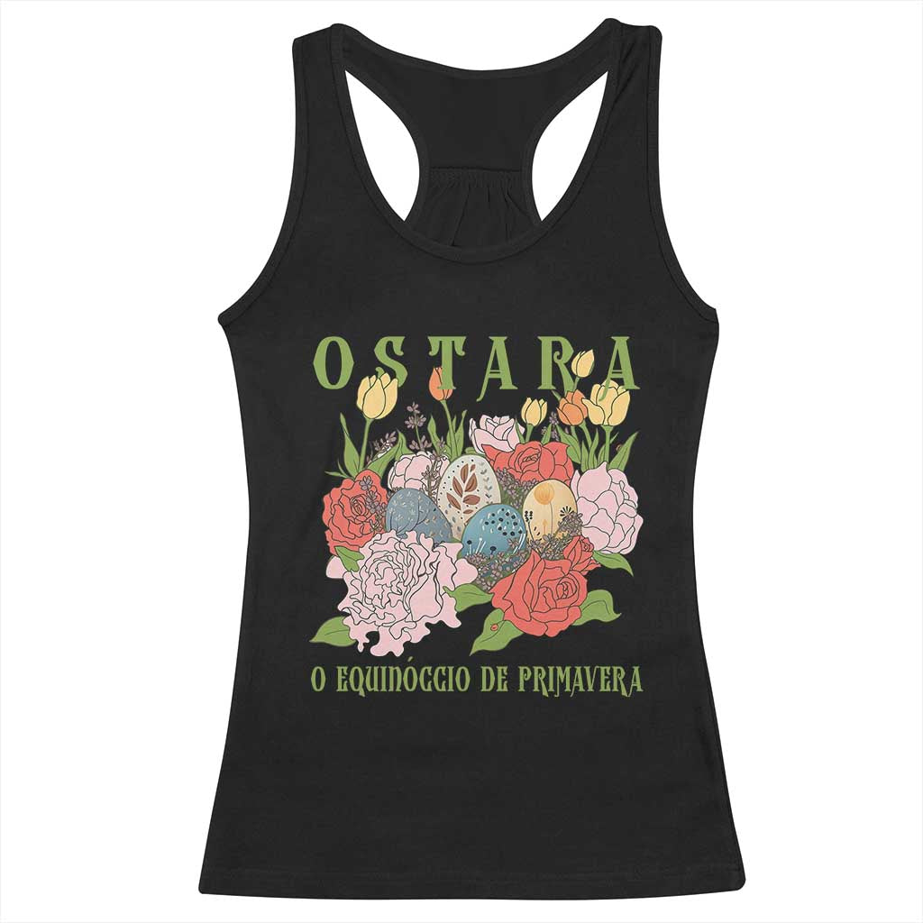 Ostara Eostre Easter Day Racerback Tank Top O Equinoccio De Primavera Eggs Flowers