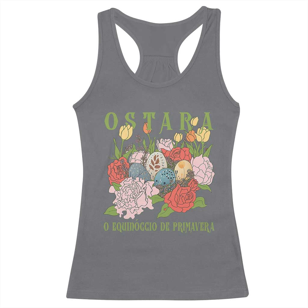 Ostara Eostre Easter Day Racerback Tank Top O Equinoccio De Primavera Eggs Flowers